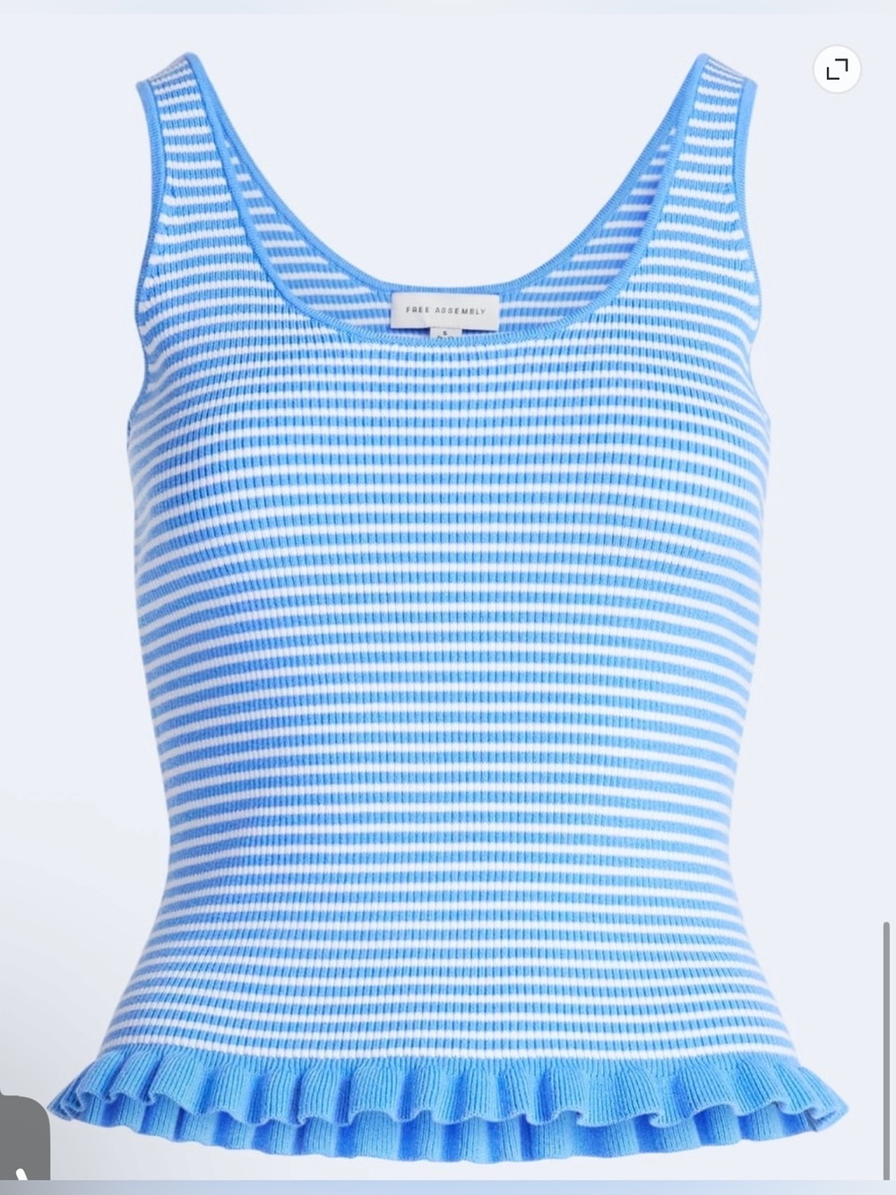 Free Assembly Women's Ruffle Hem Knit Tank Top